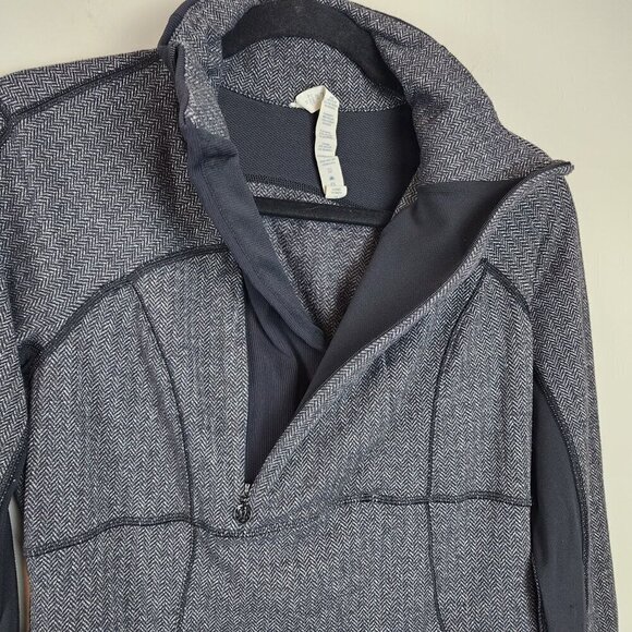 Lululemon Base Runner Herringbone jacket sz 6 Half zip back pocket Rulu fabric - Picture 5 of 14